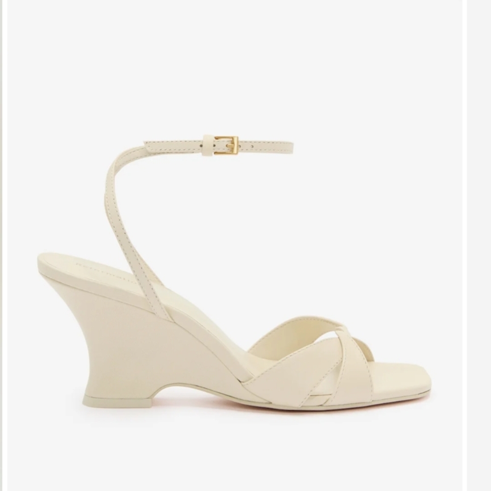 Elegant Cream Wedge Sandals